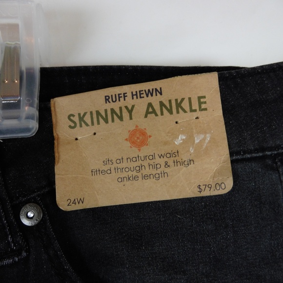 NWT Ruff Hewn Plus Sz 24 Black Embroidered Skinny - Picture 4 of 8